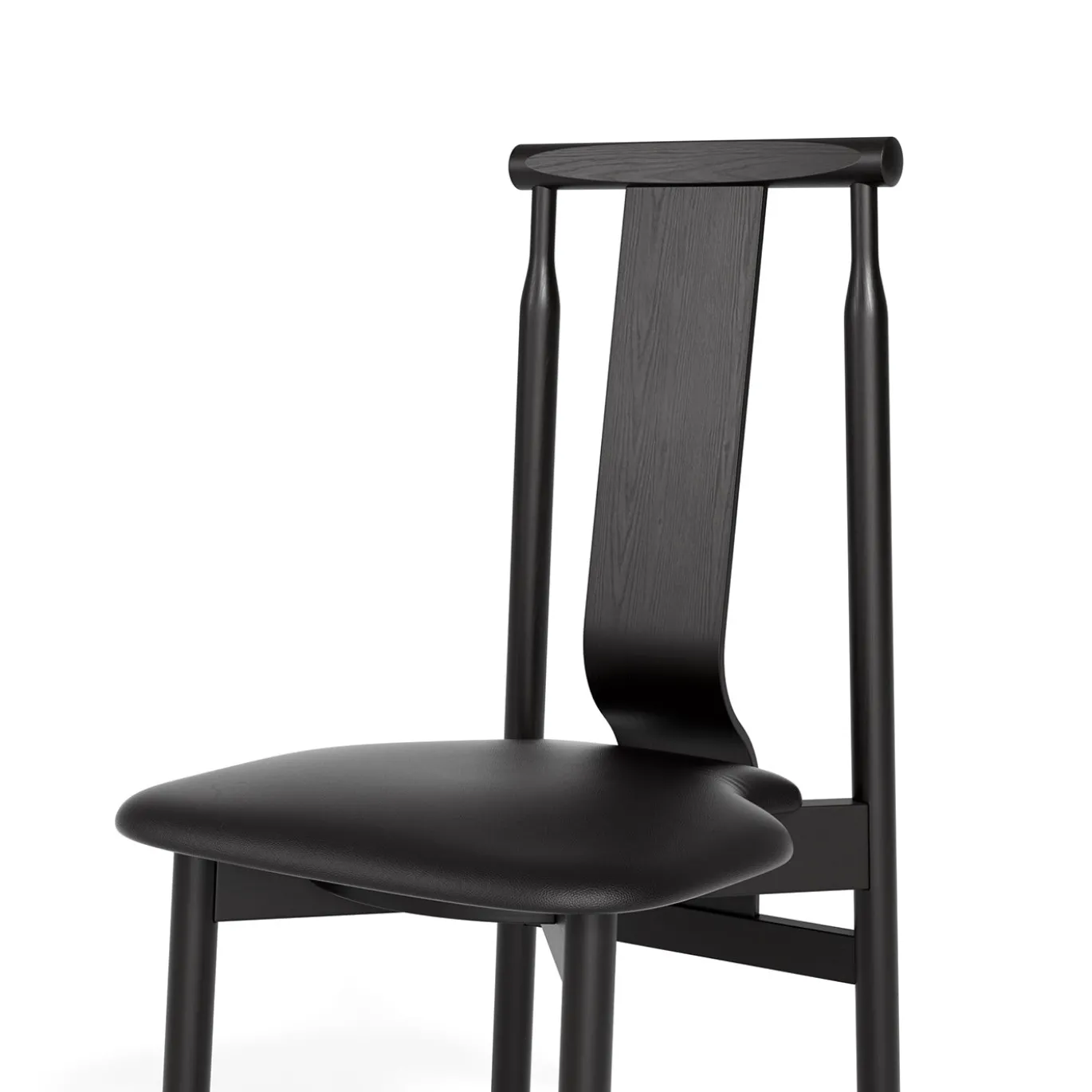 Sedia da pranzo Lierna nera di Achille e Pier Giacomo Castiglioni
