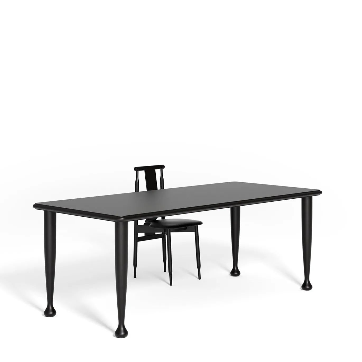Sedia da pranzo Lierna nera di Achille e Pier Giacomo Castiglioni