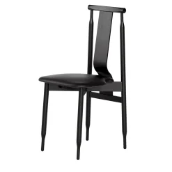 Sedia da pranzo Lierna nera di Achille e Pier Giacomo Castiglioni