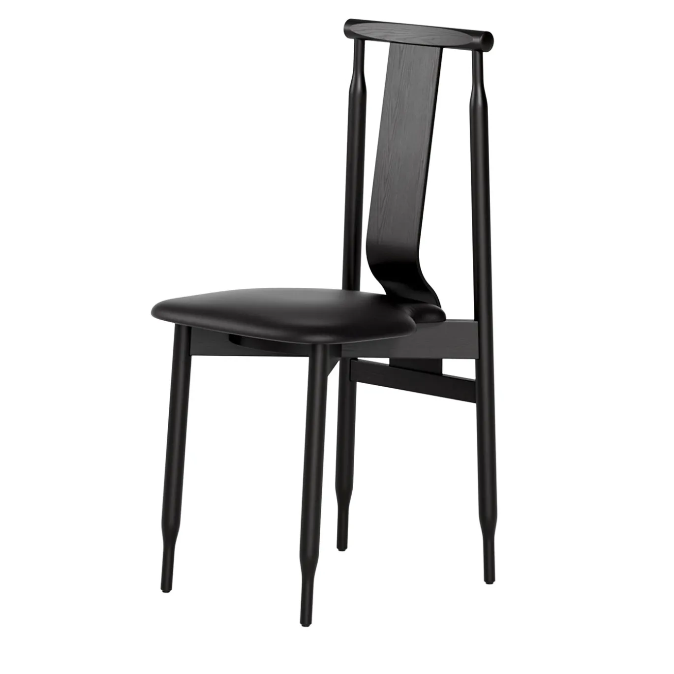 Sedia da pranzo Lierna nera di Achille e Pier Giacomo Castiglioni