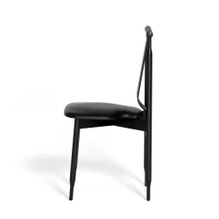 Sedia da pranzo Lierna nera di Achille e Pier Giacomo Castiglioni