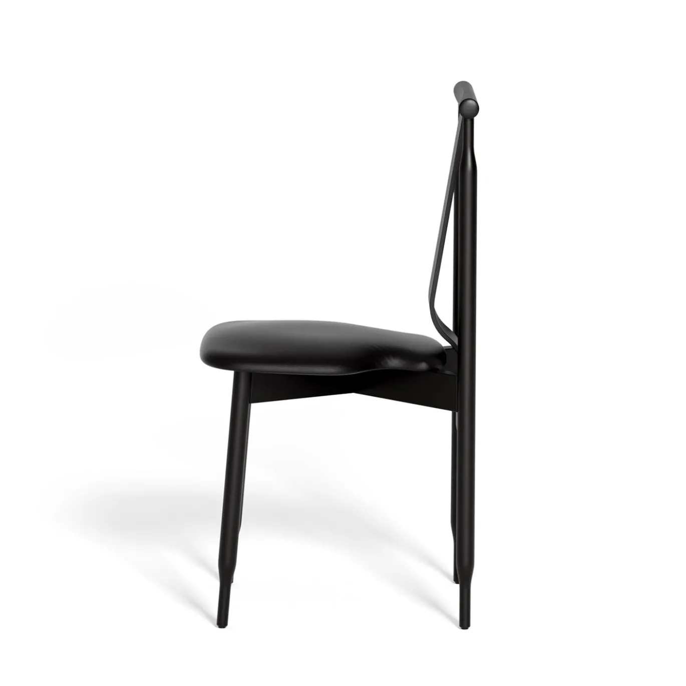 Sedia da pranzo Lierna nera di Achille e Pier Giacomo Castiglioni