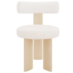 Sedia da pranzo Torii in Bouclè e legno
