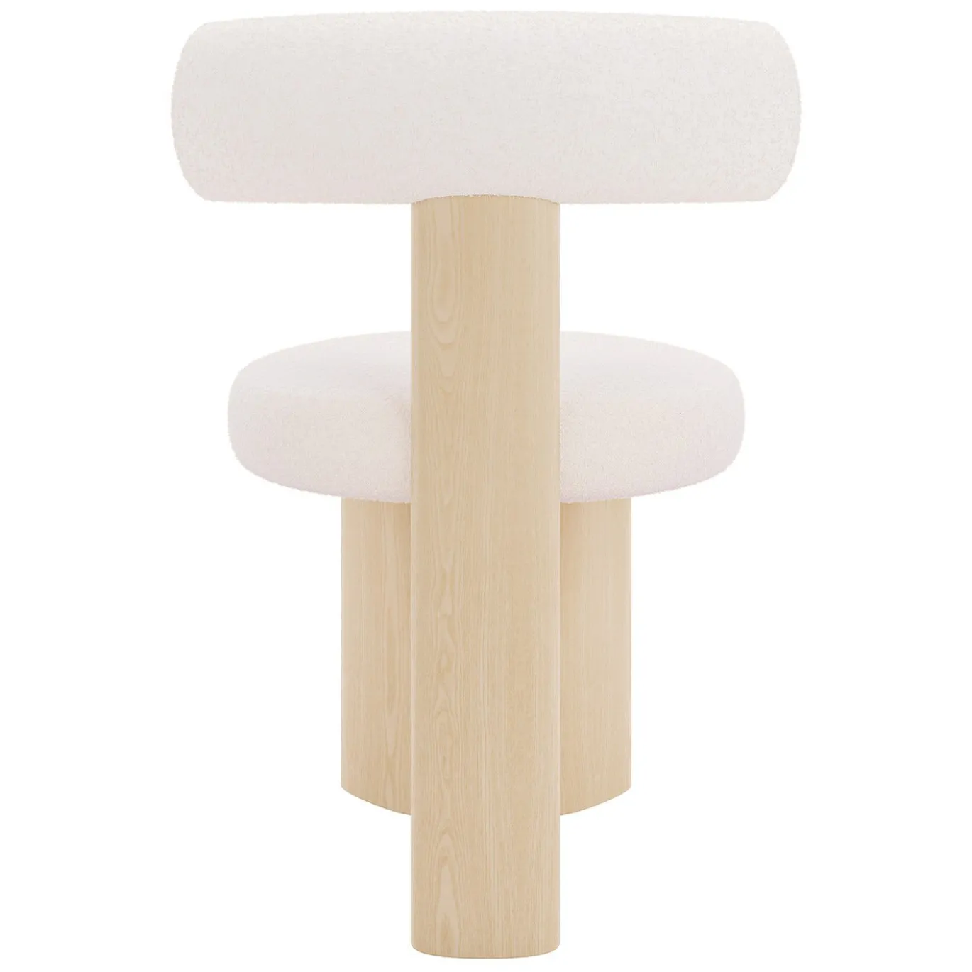 Sedia da pranzo Torii in Bouclè e legno