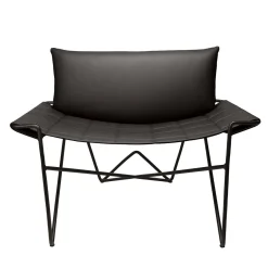 Sedia da salotto Caterina in pelle nera
