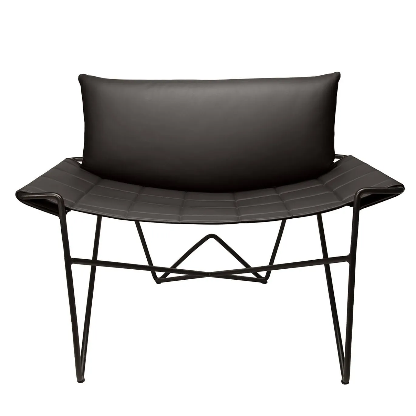 Sedia da salotto Caterina in pelle nera
