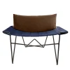 Sedia da salotto Caterina in velluto marrone e blu