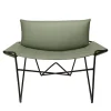 Sedia da salotto in pelle verde Caterina