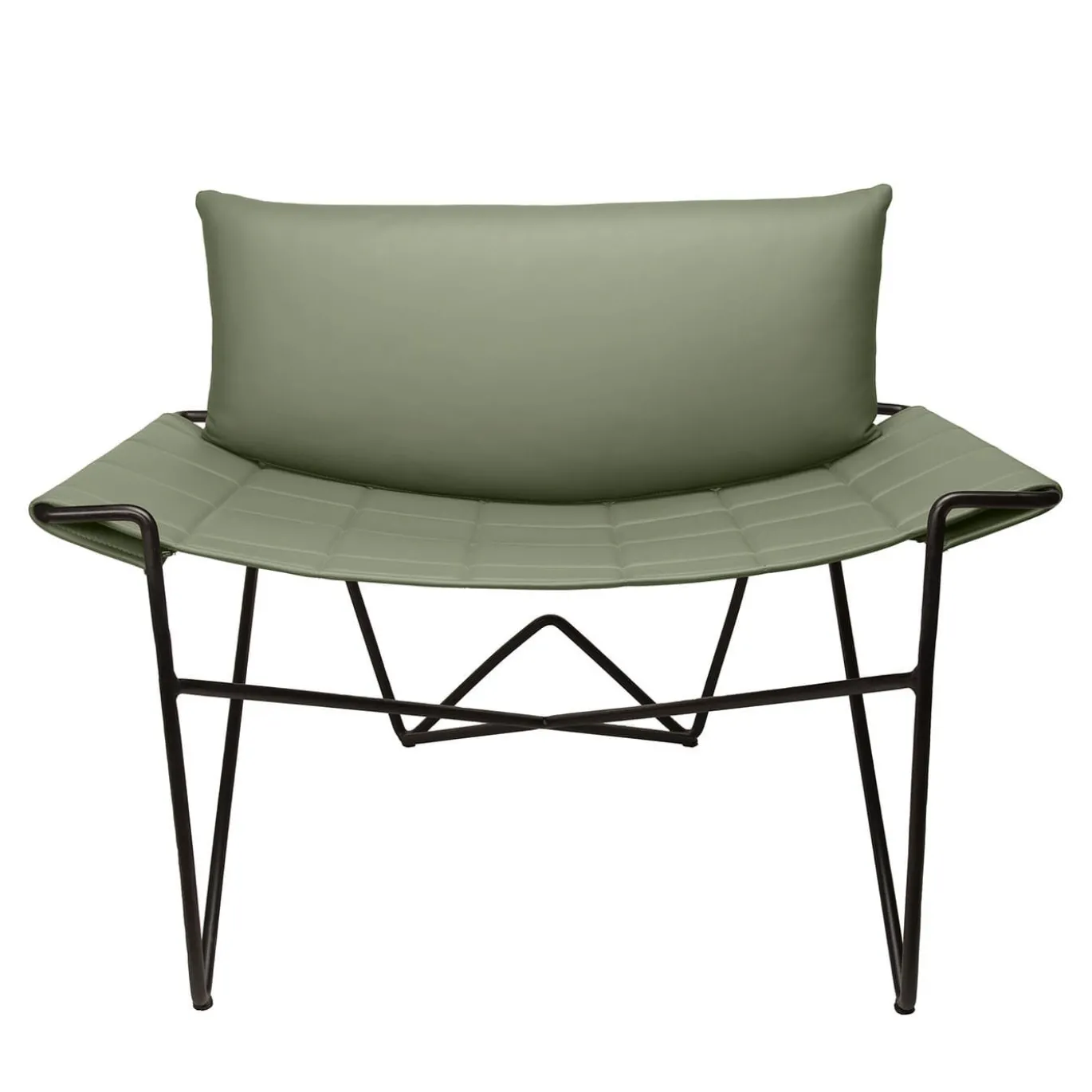 Sedia da salotto in pelle verde Caterina