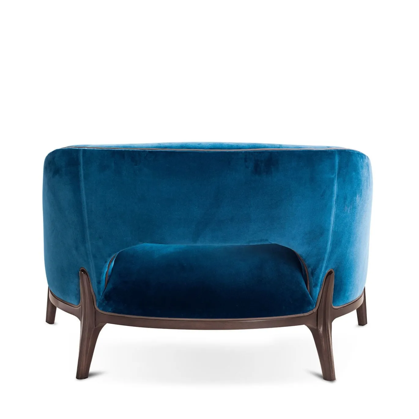 Sedia da salotto in velluto blu