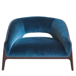 Sedia da salotto in velluto blu