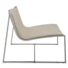 Sedia da salotto Samoa Off-White & Chrome di Giuseppe Bavuso