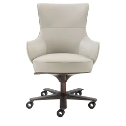 Sedia da Ufficio Genius in Pelle Bianca