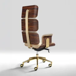 Sedia da ufficio girevole Armadillo/1 oro e beige