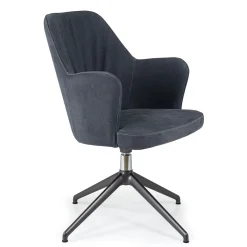 Sedia da ufficio girevole Bob in pelle blu