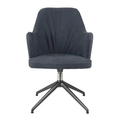 Sedia da ufficio girevole Bob in pelle blu