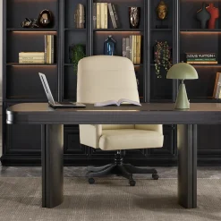 Sedia da ufficio girevole crema della collezione Studio Privè