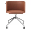 Sedia da ufficio girevole Pergy in pelle marrone