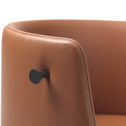 Sedia da ufficio girevole Pergy in pelle marrone