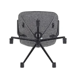 Sedia da ufficio imbottita L-Air con struttura in alluminio nero
