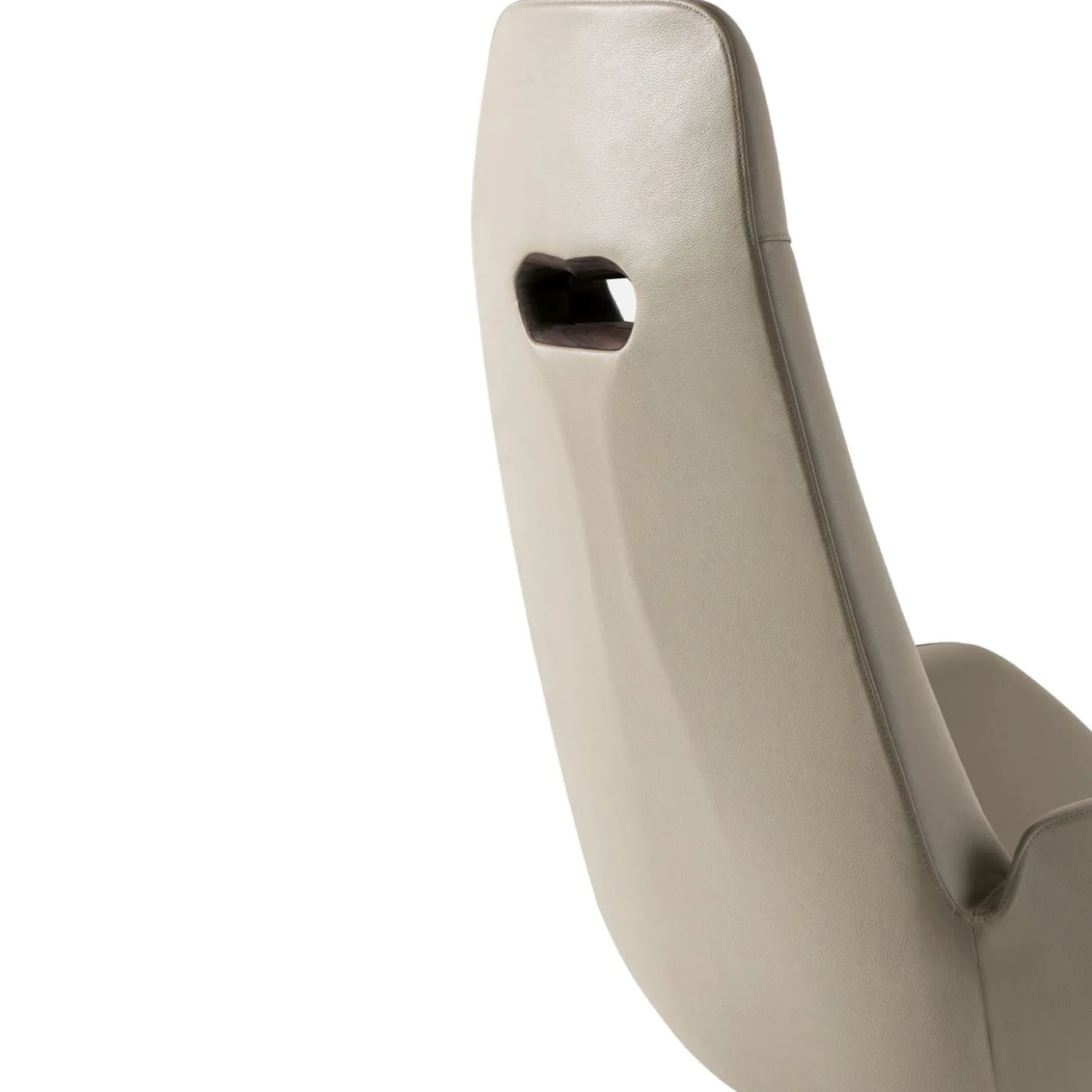 Sedia da ufficio in pelle beige Aphira