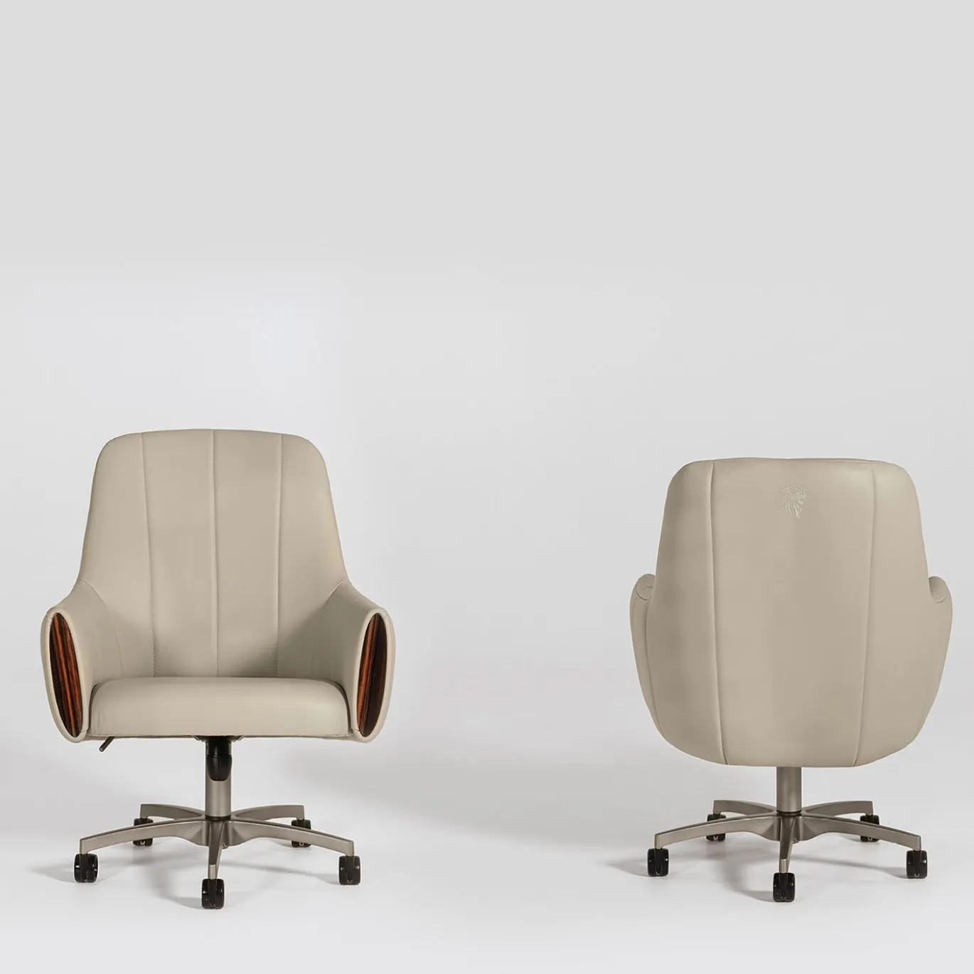 Sedia da Ufficio Presidenziale Luxor in Pelle Beige