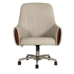 Sedia da Ufficio Presidenziale Luxor in Pelle Beige