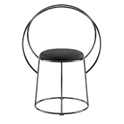 Sedia decorativa Alis in metallo con finitura Ultrablack