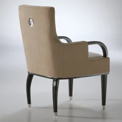 Sedia Decorativa Mira in tessuto e pelle Nabuck