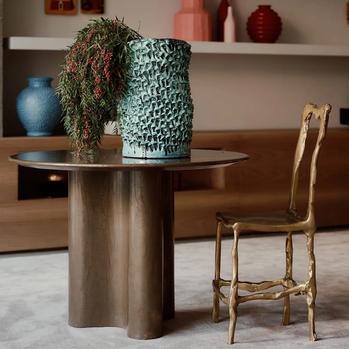 Sedia decorativa Scultura in ottone fuso