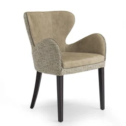 Sedia Elektra in pelle beige