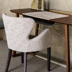 Sedia Elektra in pelle beige