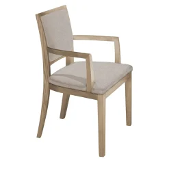 Sedia Elem in legno di frassino beige e pelle crema #2