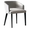 Sedia Elsa in pelle greige e rovere nero di Castello Lagravinese