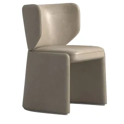 Sedia Emilia in pelle beige