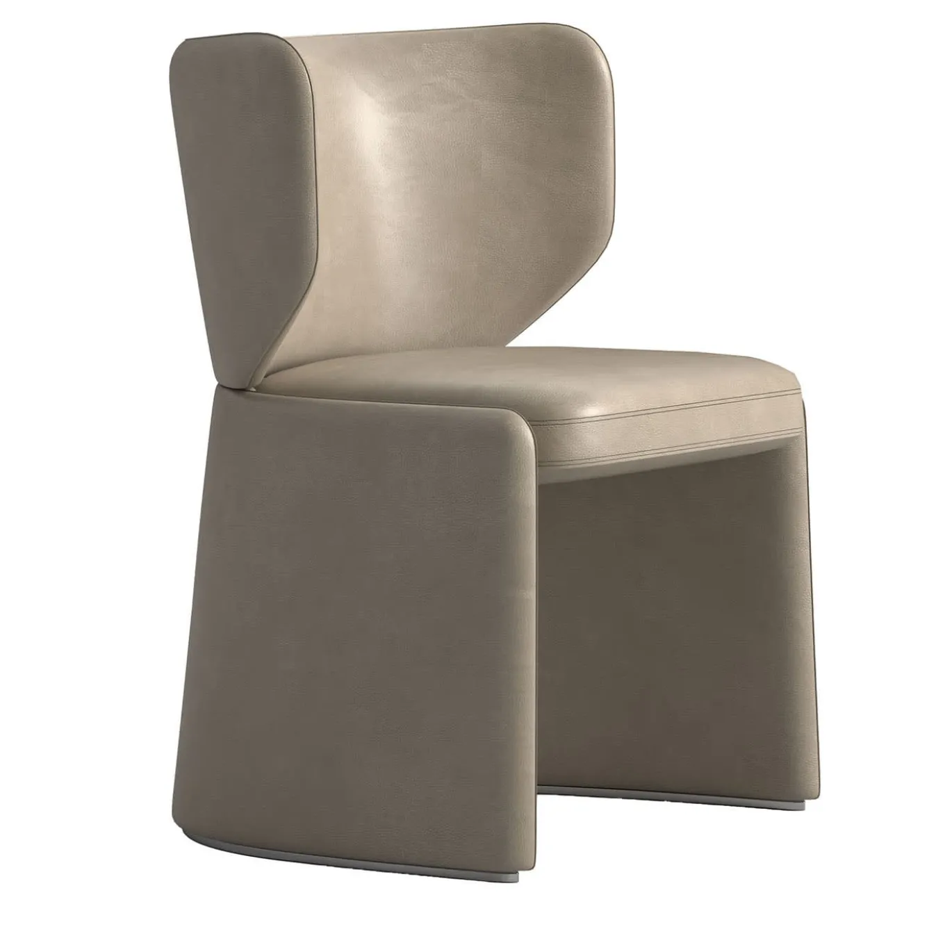 Sedia Emilia in pelle beige