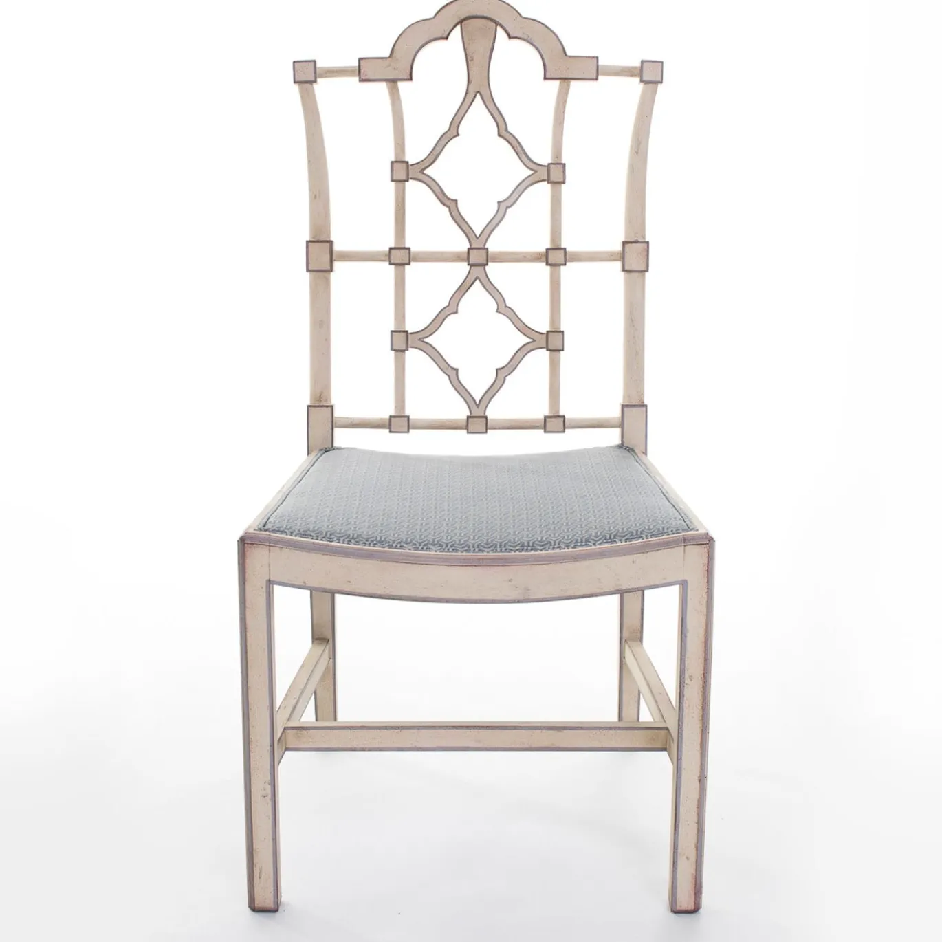 Sedia Faenza bianca con contorno argento