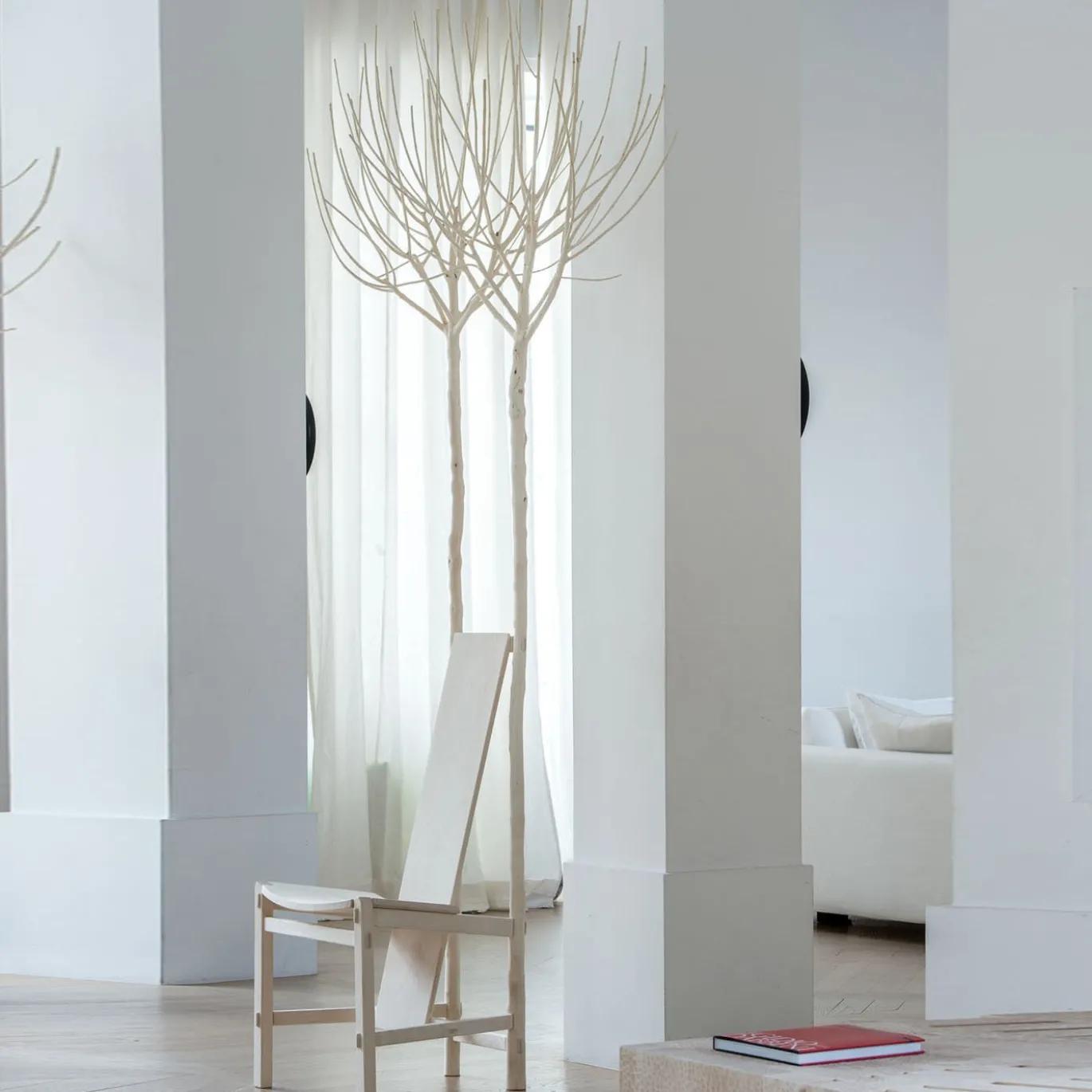 Sedia Fiorita in legno d'acero color beige