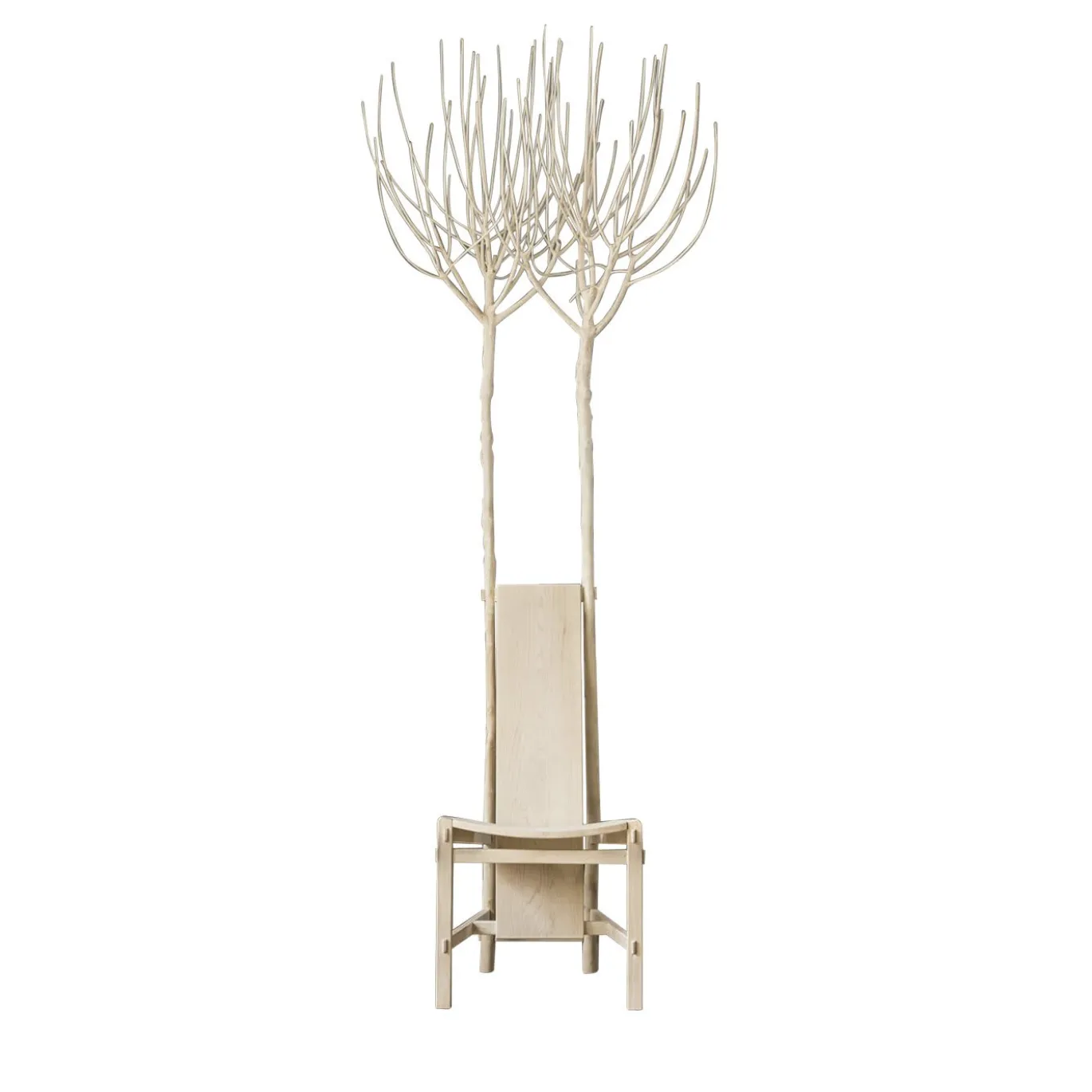 Sedia Fiorita in legno d'acero color beige
