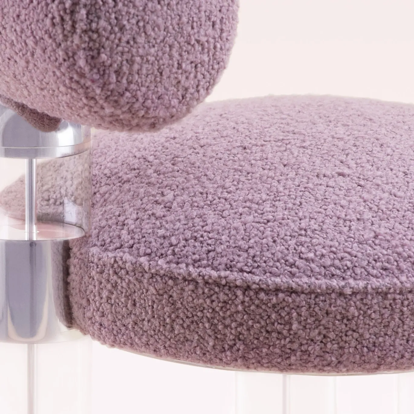 Sedia Flamingo in Bouclé Rosa