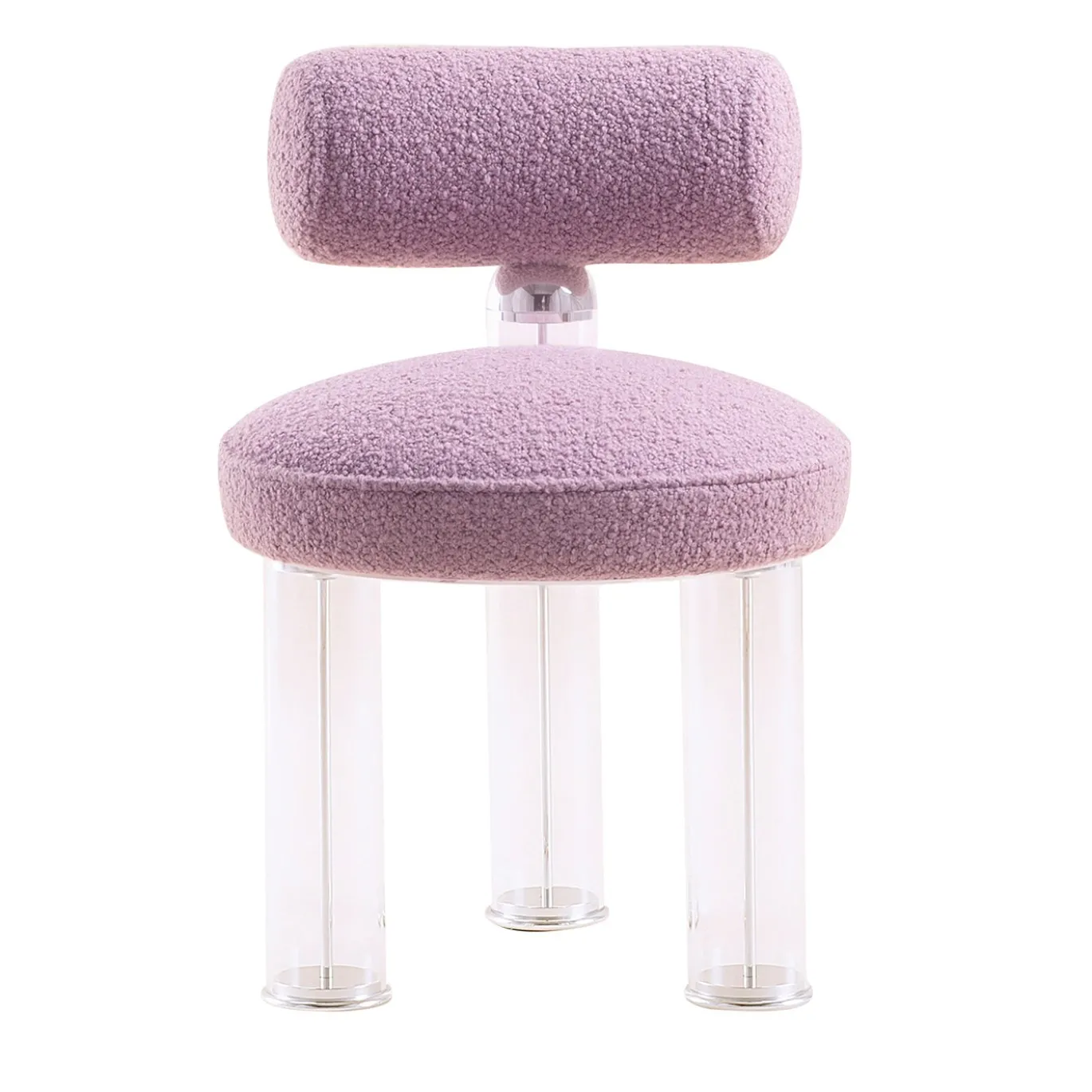 Sedia Flamingo in Bouclé Rosa