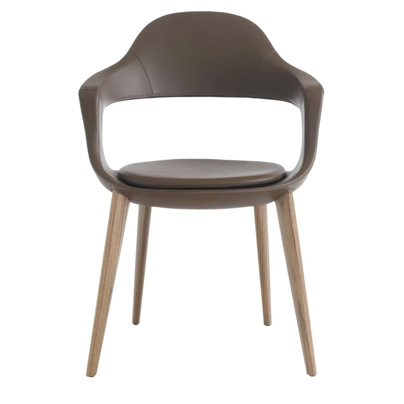 Sedia Frenchkiss con schienale alto e gambe in legno di Stefano Bigi