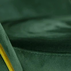 Sedia Frida in velluto verde con gambe in bronzo