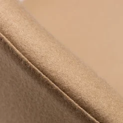 Sedia Girevole Bill in Legno Laccato Terracotta e Rivestimento in Loden Beige