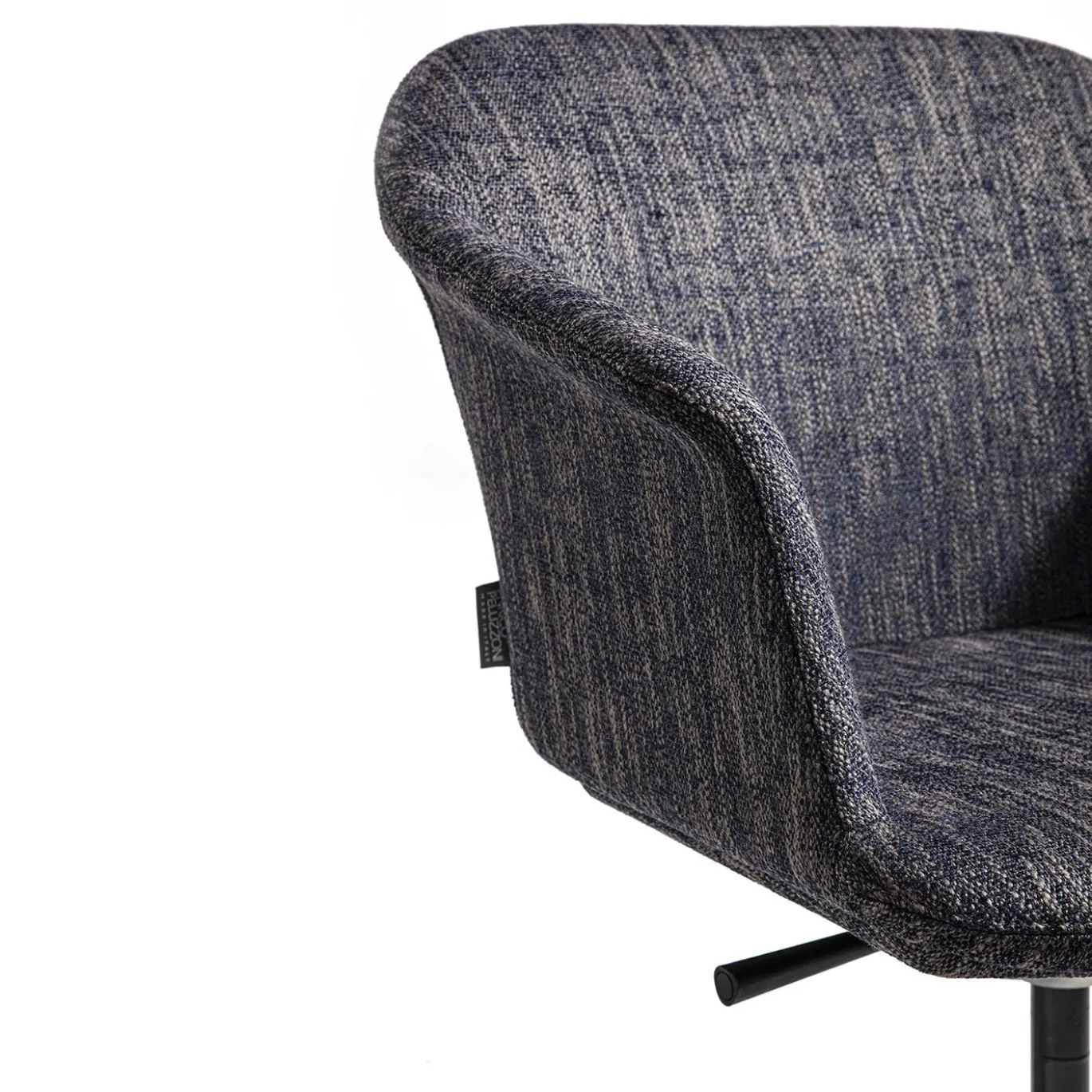 Sedia Girevole Eva in Tessuto Blu Calvino