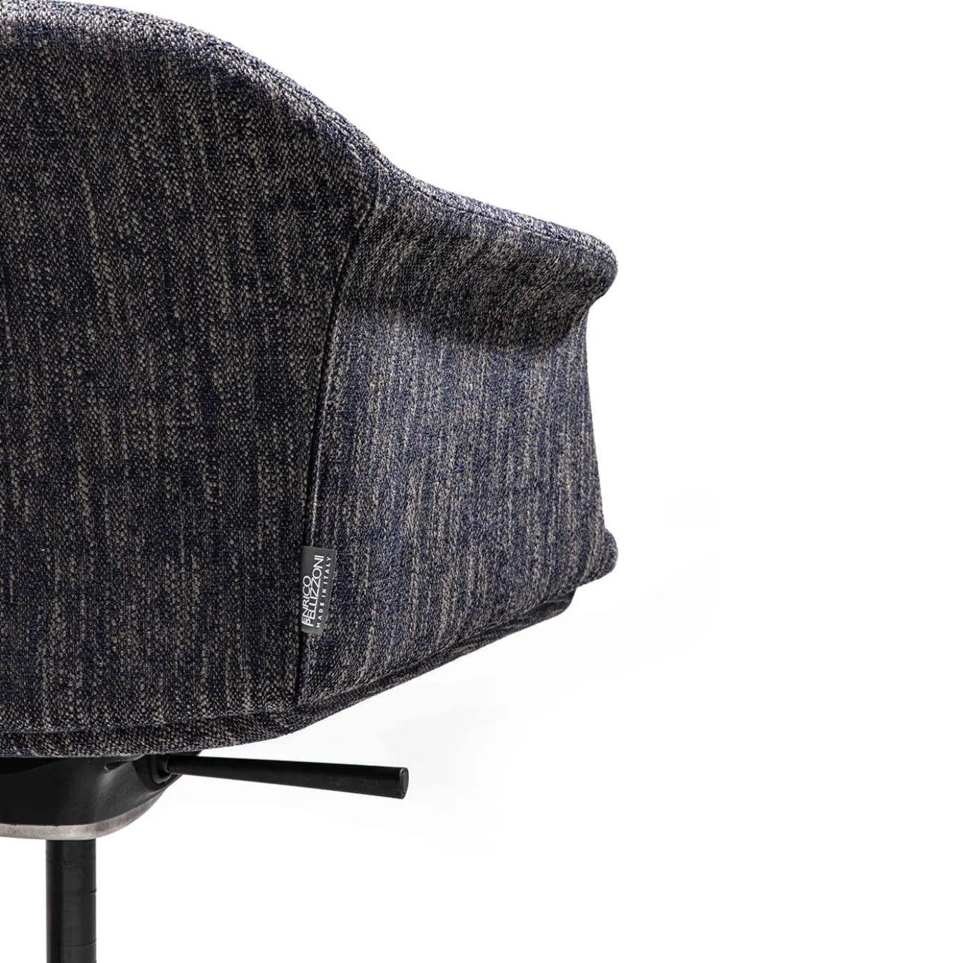 Sedia Girevole Eva in Tessuto Blu Calvino