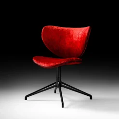 Sedia Girevole Kalida in Velluto Rosso