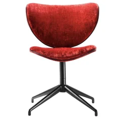 Sedia Girevole Kalida in Velluto Rosso