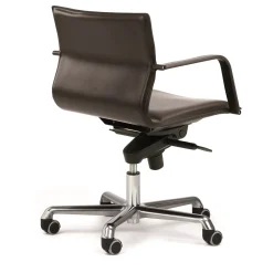 Sedia Girevole Lybra in Pelle Marrone