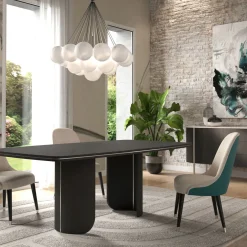 Sedia Gwenda grigio e blu pavone